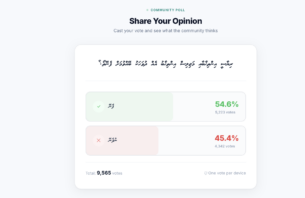 ރިޔާސީ އަދި މަޖިލިސް އިންތިޚާބު އެއް ދުވަހަކު ބޭއްވުމަށް ގިނަ ބަޔަކަށް ފެންނަކަމަށް ދިހަ ހާސް މީހުން ވޯޓްލީ ޕޯލަކުން ދައްކައިފި thumbnail image
